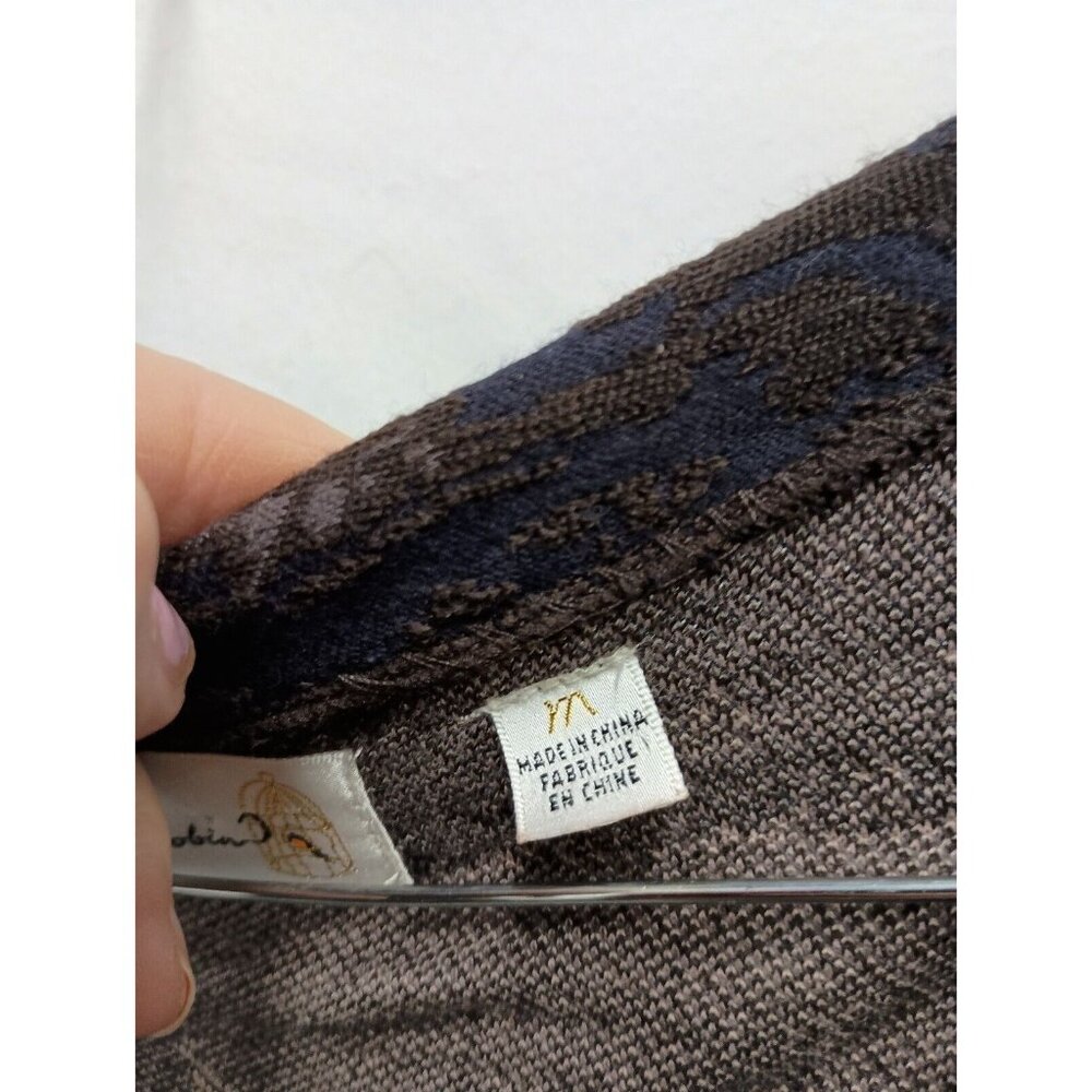 Anthropologie Charlie & Robin Wool Cardigan Medium Brown Tan Tie Dye Whimsygoth - Picture 5 of 11